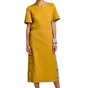 Kate Spade Saturday Mustard Snap Midi Dress M